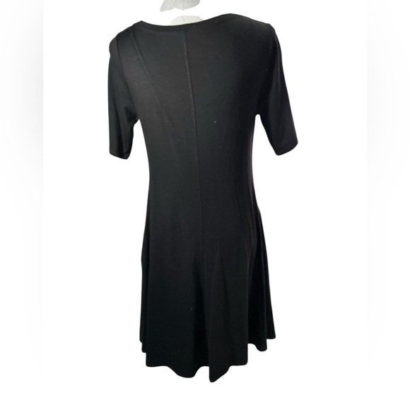 Eileen Fisher Black TENCEL Flare Dress - Picture 3 of 11
